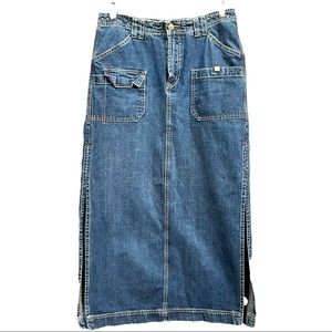 Lucky Brand Dungarees Denim Maxi Pencil Skirt Sz 10